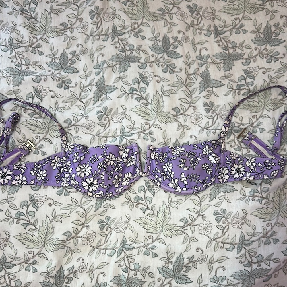 Floral Purple Women's Bikini top